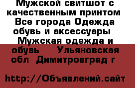 Мужской свитшот с качественным принтом - Все города Одежда, обувь и аксессуары » Мужская одежда и обувь   . Ульяновская обл.,Димитровград г.